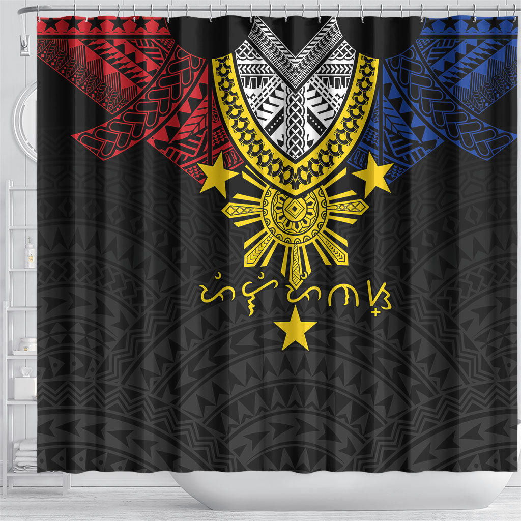Philippines Heritage Baybayin Mix Polynesian Shower Curtain