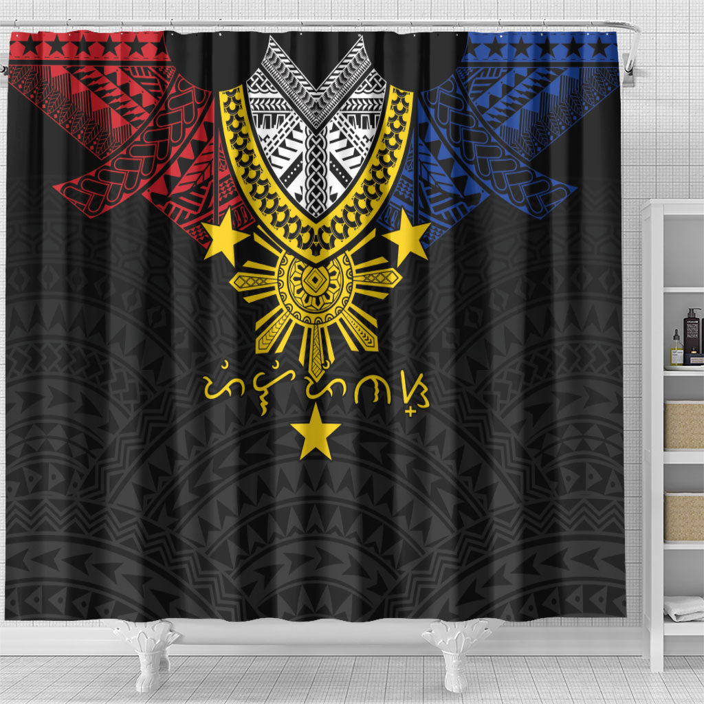 Philippines Heritage Baybayin Mix Polynesian Shower Curtain