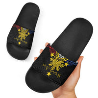 Philippines Heritage Baybayin Mix Polynesian Slide Sandals LT7 - Polynesian Pride