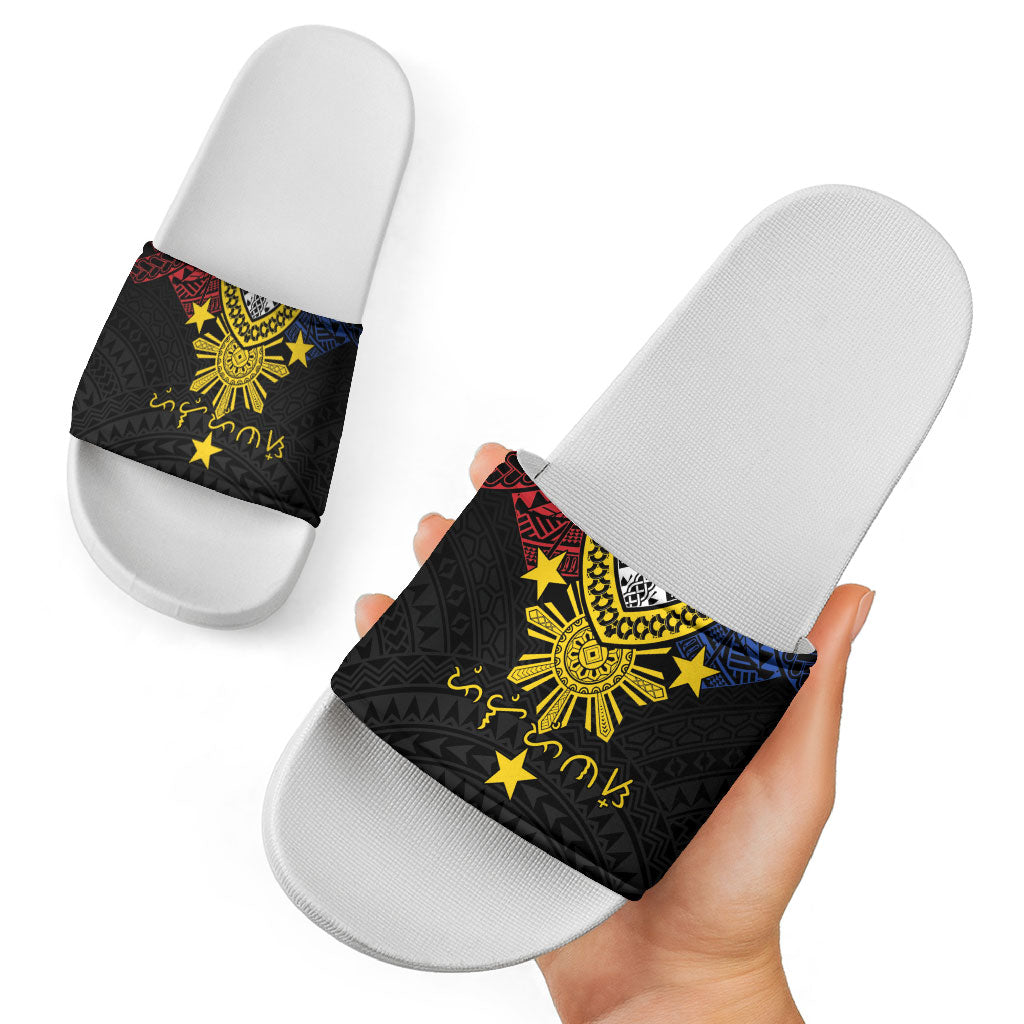 Philippines Heritage Baybayin Mix Polynesian Slide Sandals LT7 - Polynesian Pride