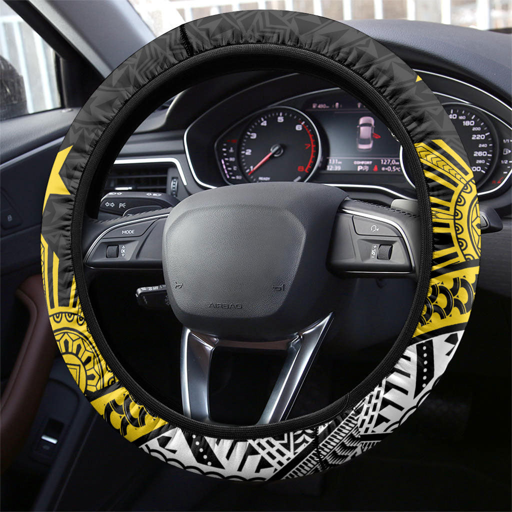 Philippines Heritage Baybayin Mix Polynesian Steering Wheel Cover