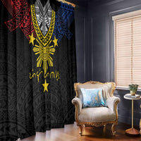 Philippines Heritage Baybayin Mix Polynesian Window Curtain