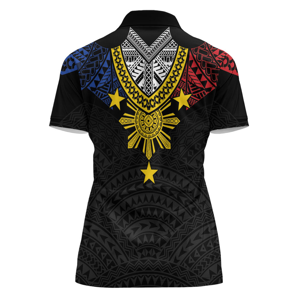 Philippines Heritage Baybayin Mix Polynesian Women Polo Shirt LT7 - Polynesian Pride