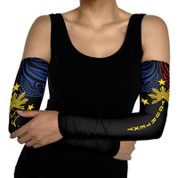 Philippines Heritage Personalized Arm Sleeves Baybayin Philipinas Sun
