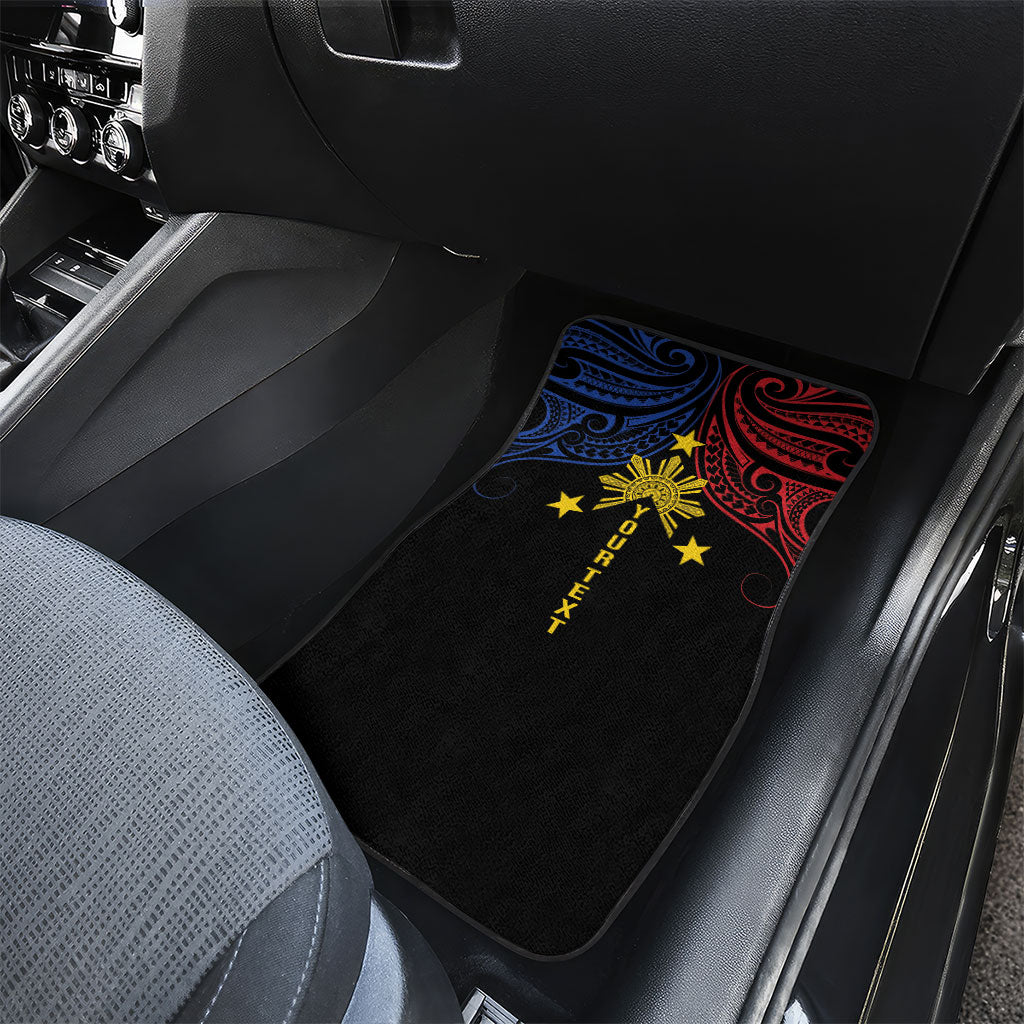 Philippines Heritage Personalized Car Mats Baybayin Philipinas Sun
