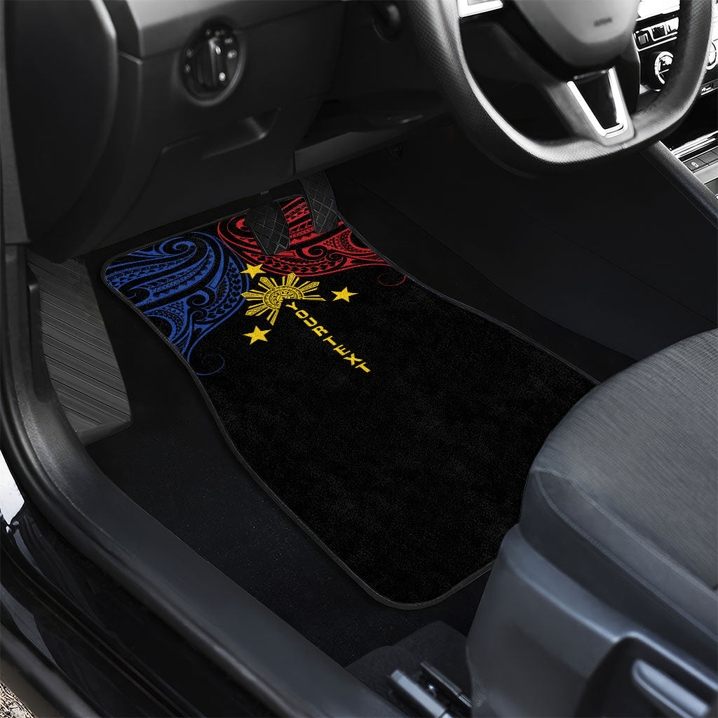 Philippines Heritage Personalized Car Mats Baybayin Philipinas Sun