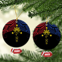 Philippines Heritage Ceramic Ornament Baybayin Philipinas Sun LT7 Circle Black - Polynesian Pride