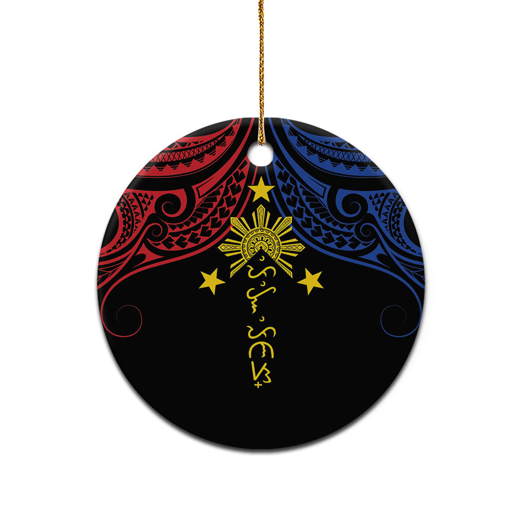 Philippines Heritage Ceramic Ornament Baybayin Philipinas Sun LT7 - Polynesian Pride