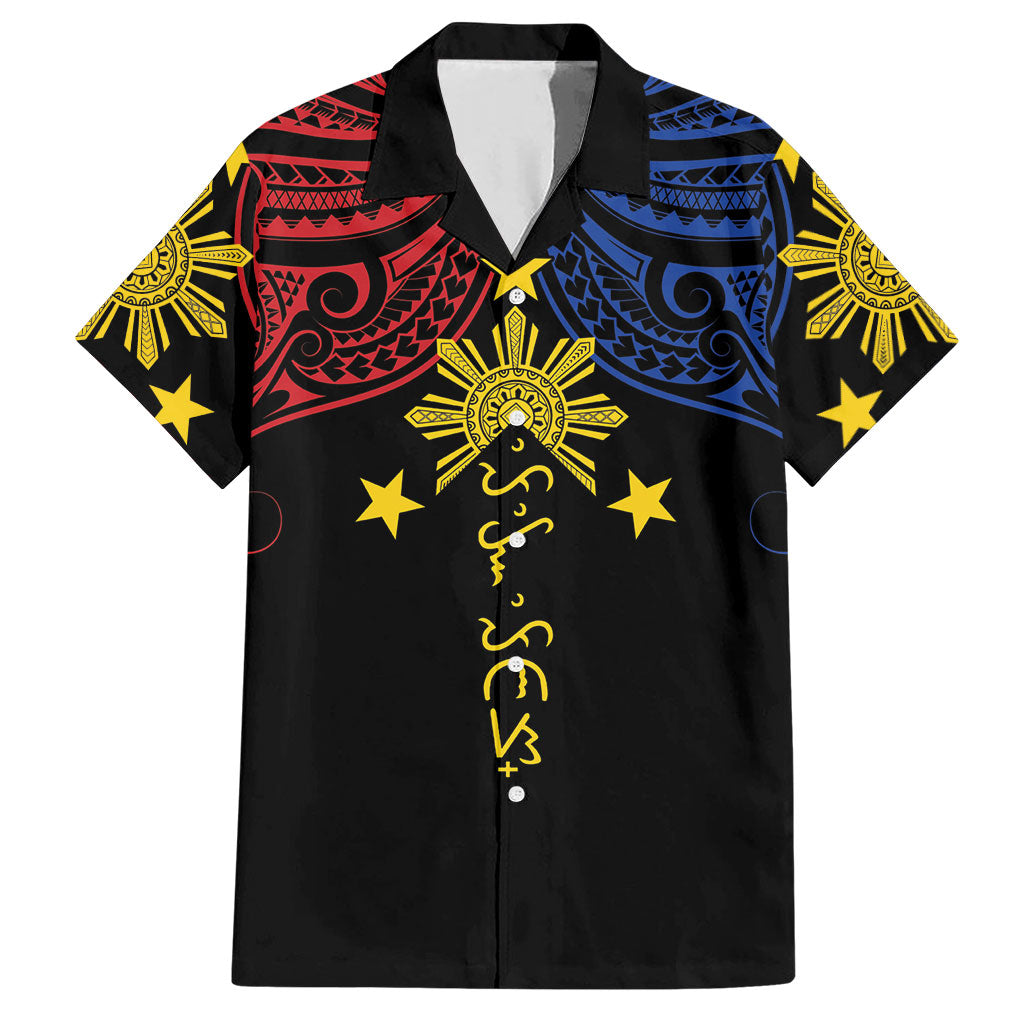 Philippines Heritage Personalized Hawaiian Shirt Baybayin Philipinas Sun