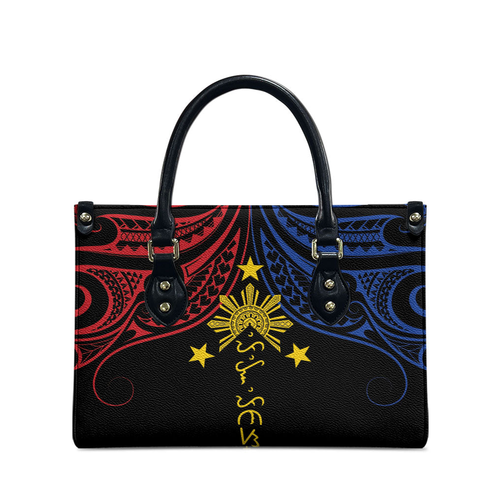 Philippines Heritage Leather Bag Baybayin Philipinas Sun