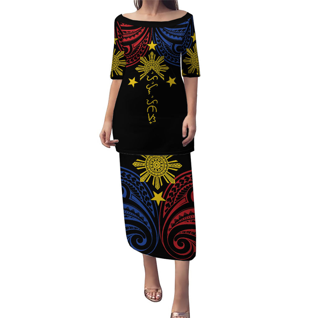 Philippines Heritage Personalized Puletasi Baybayin Philipinas Sun