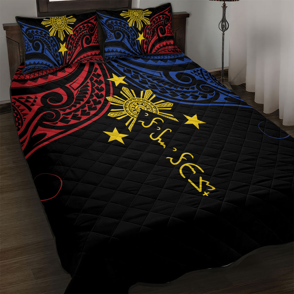 Philippines Heritage Quilt Bed Set Baybayin Philipinas Sun