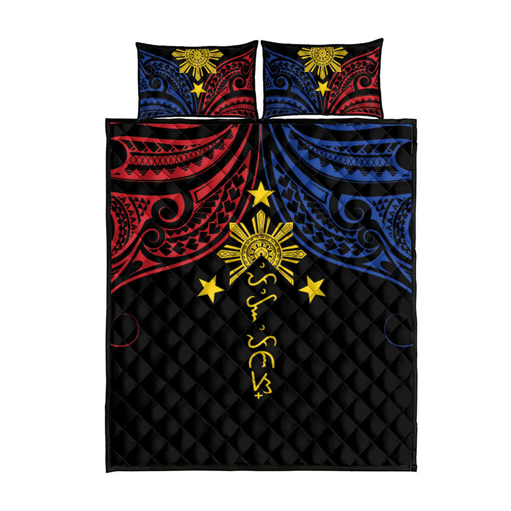 Philippines Heritage Quilt Bed Set Baybayin Philipinas Sun