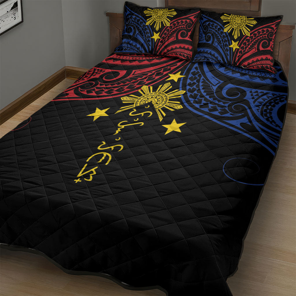 Philippines Heritage Quilt Bed Set Baybayin Philipinas Sun