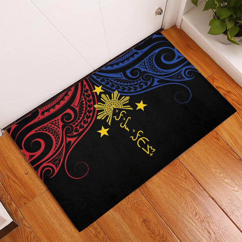 Philippines Heritage Rubber Doormat Baybayin Philipinas Sun