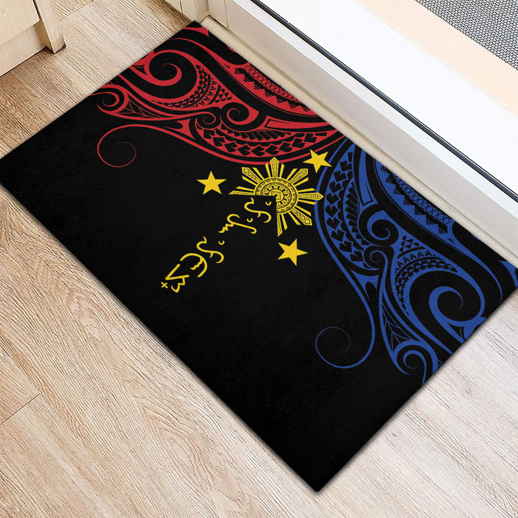 Philippines Heritage Rubber Doormat Baybayin Philipinas Sun