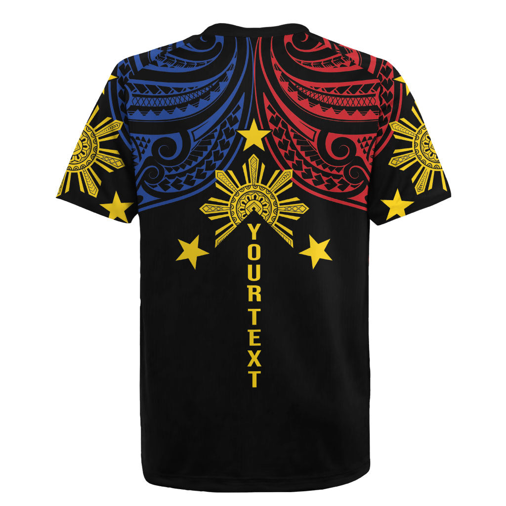 Philippines Heritage Personalized Rugby Jersey Baybayin Philipinas Sun