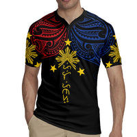 Philippines Heritage Personalized Rugby Jersey Baybayin Philipinas Sun