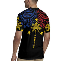 Philippines Heritage Personalized Rugby Jersey Baybayin Philipinas Sun