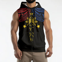 Philippines Heritage Personalized Sleeveless Zip Hoodie Baybayin Philipinas Sun
