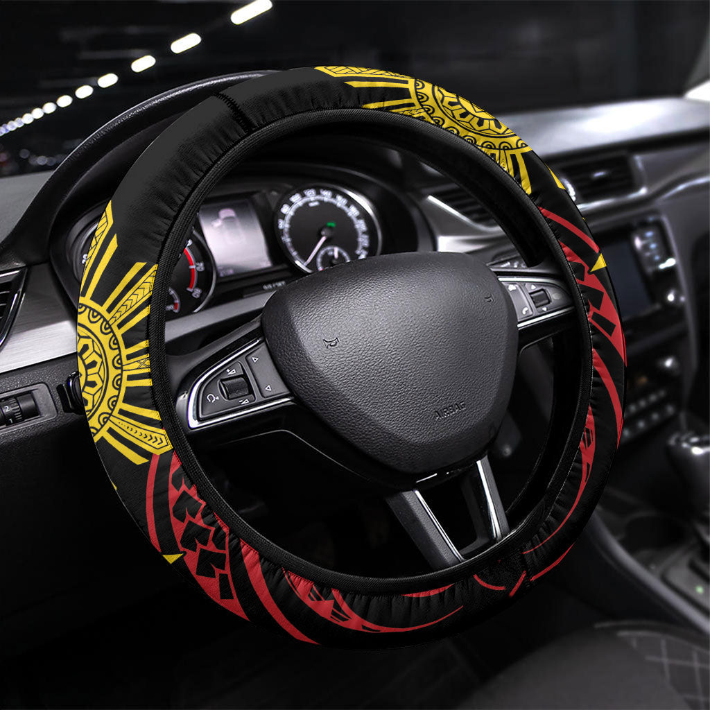 Philippines Heritage Steering Wheel Cover Baybayin Philipinas Sun