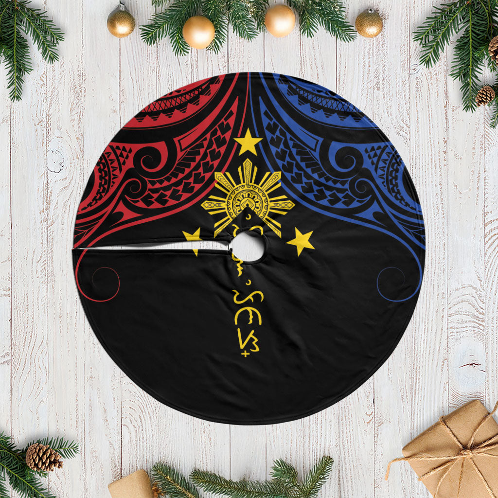 Philippines Heritage Tree Skirt Baybayin Philipinas Sun LT7 Casual Black - Polynesian Pride