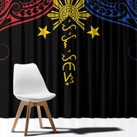 Philippines Heritage Window Curtain Baybayin Philipinas Sun