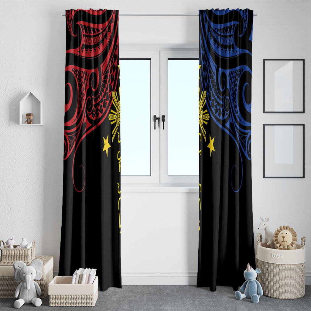 Philippines Heritage Window Curtain Baybayin Philipinas Sun