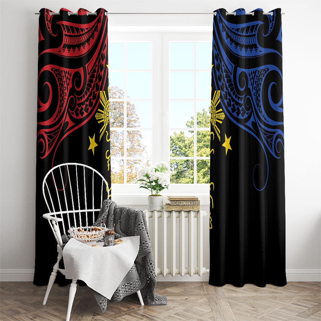 Philippines Heritage Window Curtain Baybayin Philipinas Sun