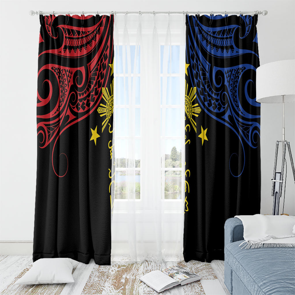 Philippines Heritage Window Curtain Baybayin Philipinas Sun