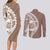 Polynesian Pride Couples Matching Long Sleeve Bodycon Dress and Long Sleeve Button Shirts Polynesia Tribal - Tropical Brown LT7 - Polynesian Pride