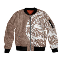 Polynesian Pride Sleeve Zip Bomber Jacket Polynesia Tribal - Tropical Brown LT7 Unisex Brown - Polynesian Pride