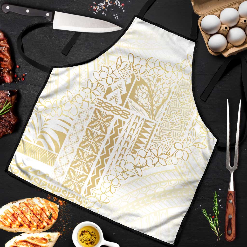 Samoa Lotu Tamaiti Mamanu Siapo Apron Golden Plumeria - Polynesian Pride