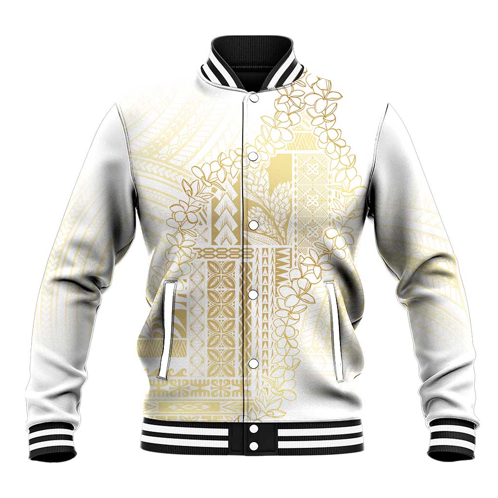 Samoa Lotu Tamaiti Mamanu Siapo Baseball Jacket Golden Plumeria - Polynesian Pride