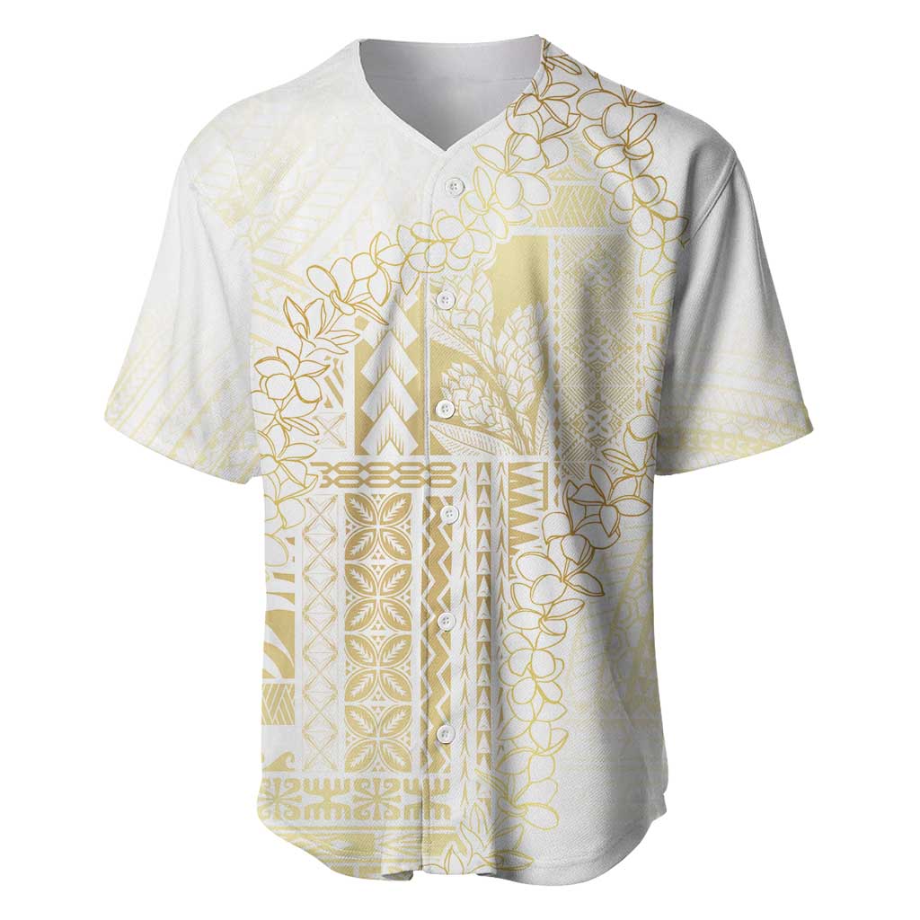 Samoa Lotu Tamaiti Mamanu Siapo Baseball Jersey Golden Plumeria - Polynesian Pride