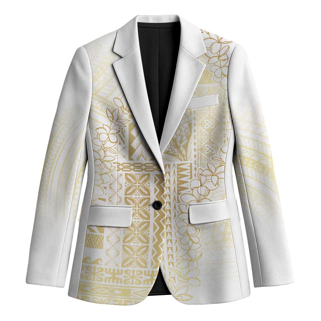 Samoa Lotu Tamaiti Mamanu Siapo Blazer Golden Plumeria - Polynesian Pride
