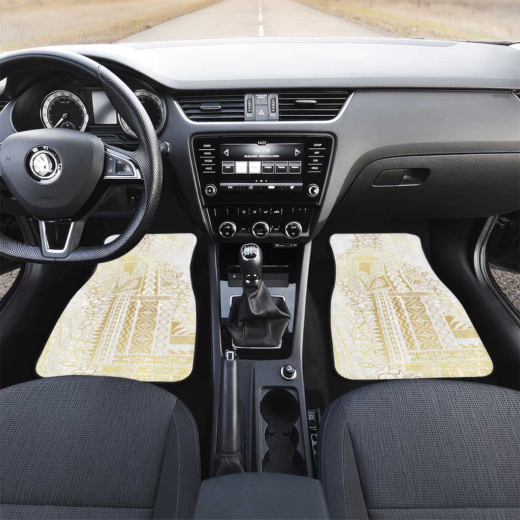 Samoa Lotu Tamaiti Mamanu Siapo Car Mats Golden Plumeria - Polynesian Pride