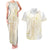 Samoa Lotu Tamaiti Mamanu Siapo Couples Matching Tank Maxi Dress and Hawaiian Shirt Golden Plumeria - Polynesian Pride