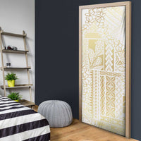 Samoa Lotu Tamaiti Mamanu Siapo Door Cover Golden Plumeria - Polynesian Pride