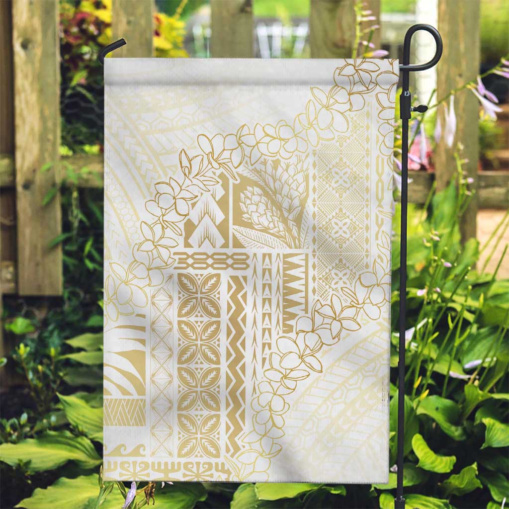 Samoa Lotu Tamaiti Mamanu Siapo Garden Flag Golden Plumeria - Polynesian Pride