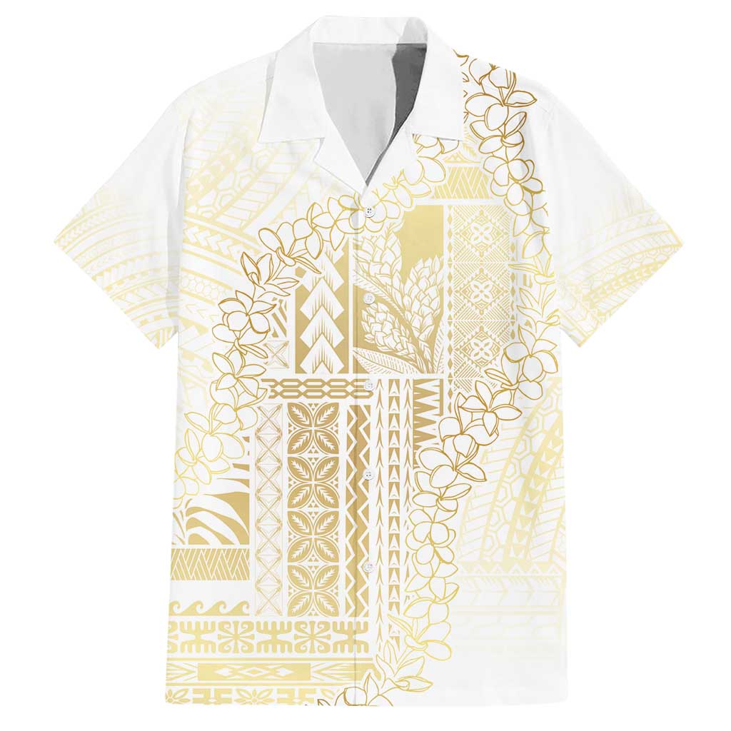 Samoa Lotu Tamaiti Mamanu Siapo Hawaiian Shirt Golden Plumeria - Polynesian Pride