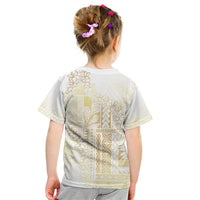 Samoa Lotu Tamaiti Mamanu Siapo Kid T Shirt Golden Plumeria - Polynesian Pride