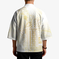 Samoa Lotu Tamaiti Mamanu Siapo Kimono Golden Plumeria - Polynesian Pride