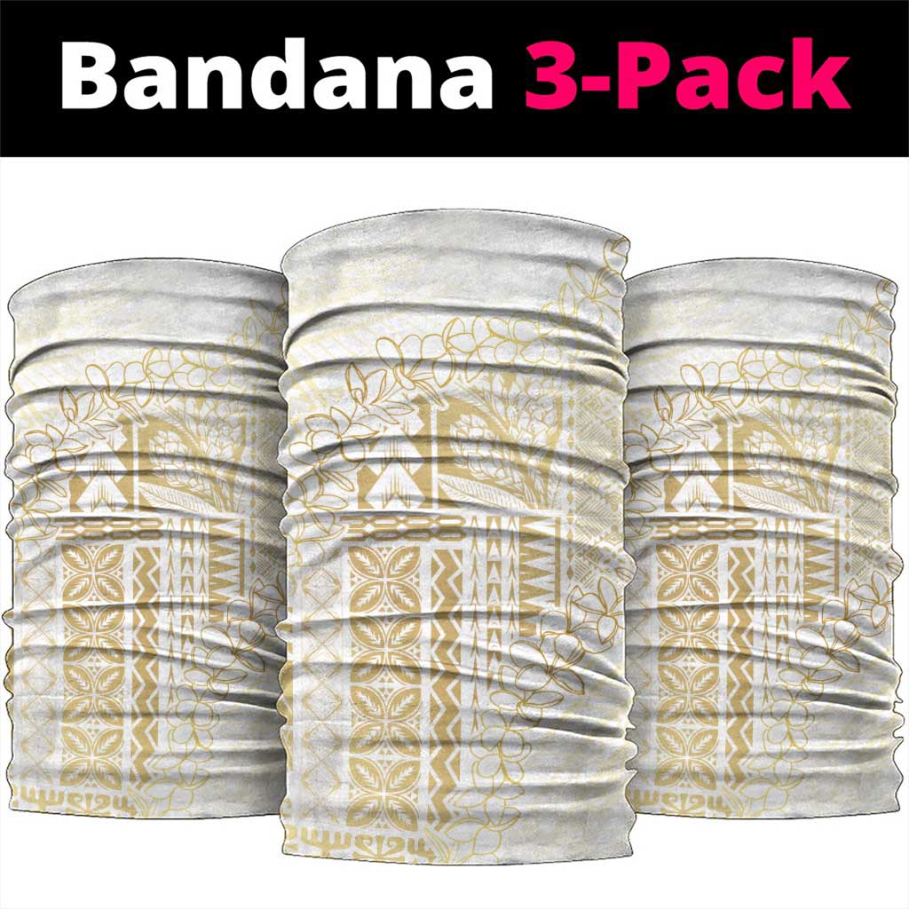 Samoa Lotu Tamaiti Mamanu Siapo Neck Gaiter Golden Plumeria - Polynesian Pride