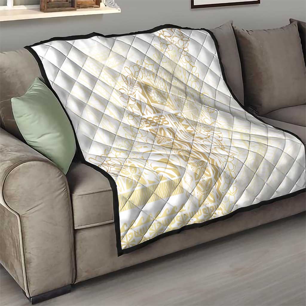 Samoa Lotu Tamaiti Mamanu Siapo Quilt Golden Plumeria - Polynesian Pride