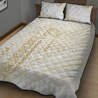 Samoa Lotu Tamaiti Mamanu Siapo Quilt Bed Set Golden Plumeria - Polynesian Pride