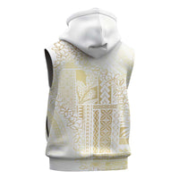 Samoa Lotu Tamaiti Mamanu Siapo Sleeveless Zip Hoodie Golden Plumeria - Polynesian Pride