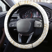 Samoa Lotu Tamaiti Mamanu Siapo Steering Wheel Cover Golden Plumeria - Polynesian Pride