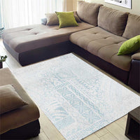 Samoa Lotu Tamaiti Mamanu Siapo Area Rug Off White Plumeria - Polynesian Pride