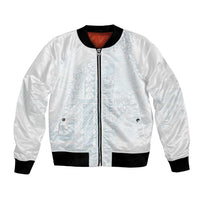 Samoa Lotu Tamaiti Mamanu Siapo Bomber Jacket Off White Plumeria - Polynesian Pride